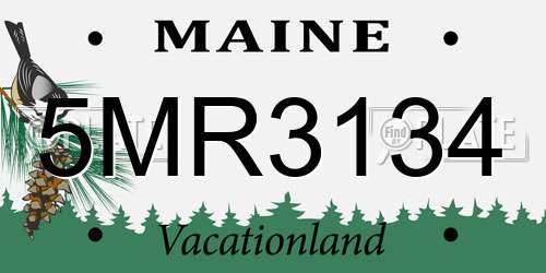 5MR3134 Maine License Plate