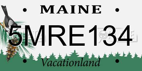 5MRE134 Maine License Plate
