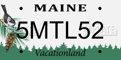 5MTL52 Maine License Plate
