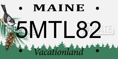 5MTL82 Maine License Plate