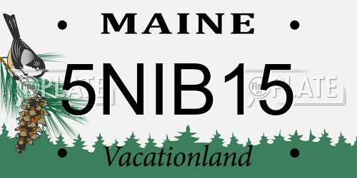 5NIB15 Maine License Plate