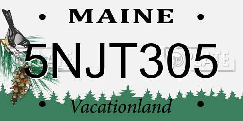 5NJT305 Maine License Plate