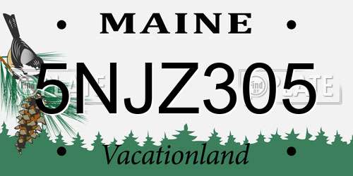 5NJZ305 Maine License Plate