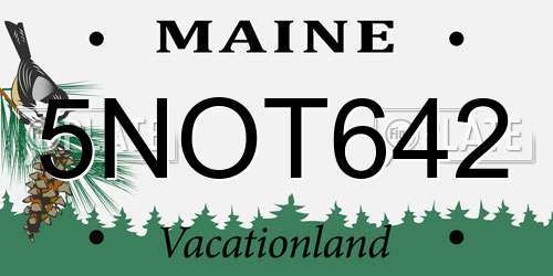 5NOT642 Maine License Plate