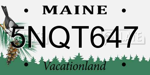 5NQT647 Maine License Plate