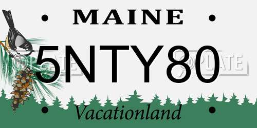 5NTY80 Maine License Plate