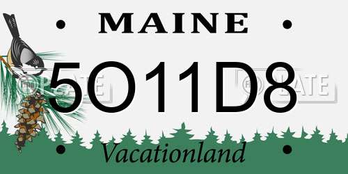 5O11D8 Maine License Plate