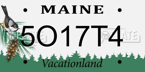 5O17T4 Maine License Plate
