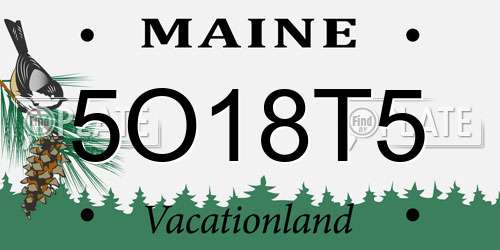 5O18T5 Maine License Plate