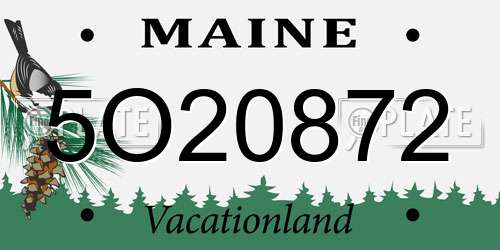 5O20872 Maine License Plate