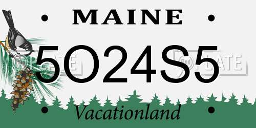 5O24S5 Maine License Plate
