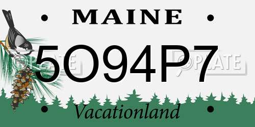 5O94P7 Maine License Plate