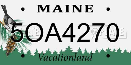 5OA4270 Maine License Plate