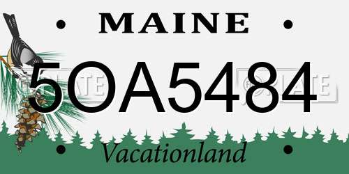 5OA5484 Maine License Plate