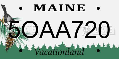 5OAA720 Maine License Plate