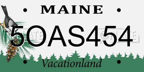 5OAS454 Maine License Plate