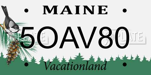 5OAV80 Maine License Plate
