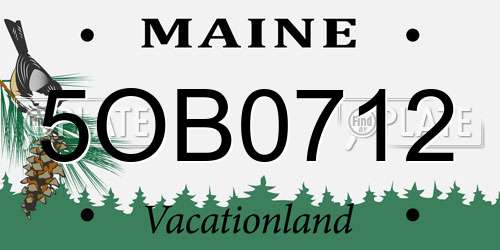 5OB0712 Maine License Plate