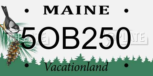 5OB250 Maine License Plate