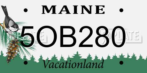 5OB280 Maine License Plate