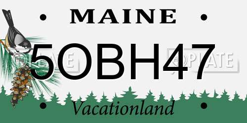 5OBH47 Maine License Plate