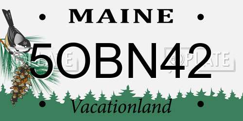 5OBN42 Maine License Plate