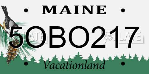 5OBO217 Maine License Plate