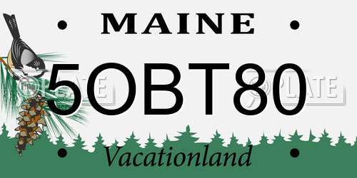 5OBT80 Maine License Plate