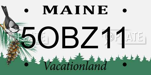 5OBZ11 Maine License Plate