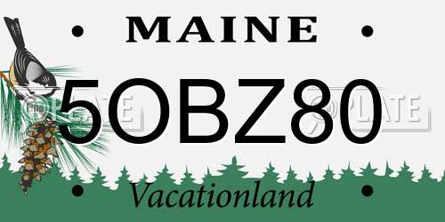 5OBZ80 Maine License Plate
