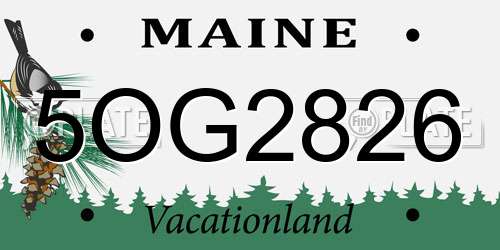 5OG2826 Maine License Plate