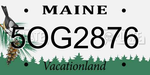 5OG2876 Maine License Plate