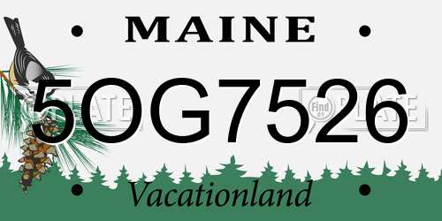 5OG7526 Maine License Plate