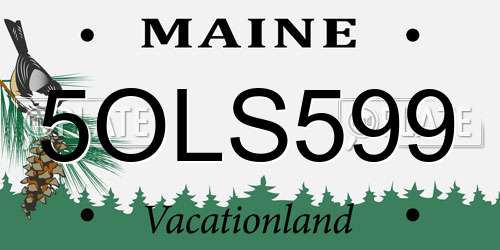 5OLS599 Maine License Plate