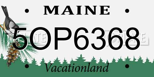 5OP6368 Maine License Plate