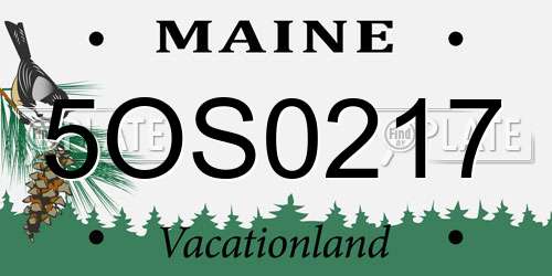 5OS0217 Maine License Plate