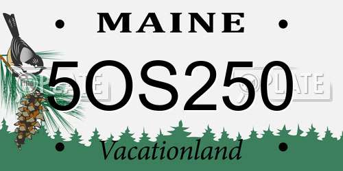 5OS250 Maine License Plate