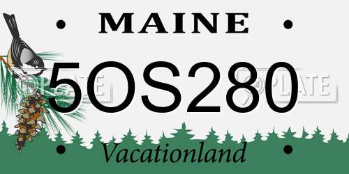 5OS280 Maine License Plate