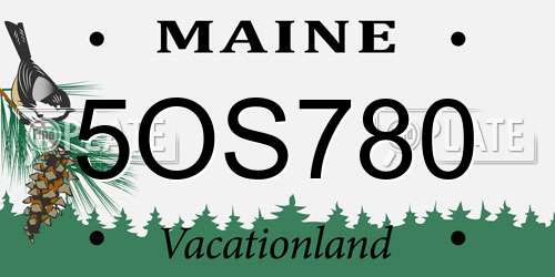 5OS780 Maine License Plate