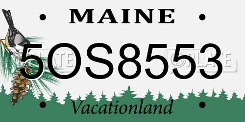 5OS8553 Maine License Plate
