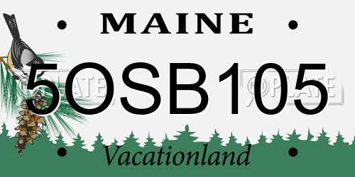 5OSB105 Maine License Plate