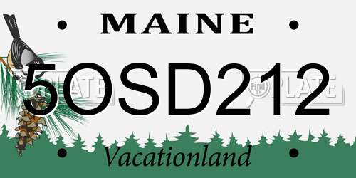 5OSD212 Maine License Plate
