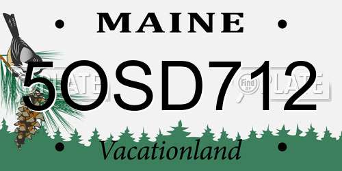 5OSD712 Maine License Plate