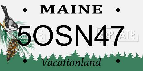 5OSN47 Maine License Plate