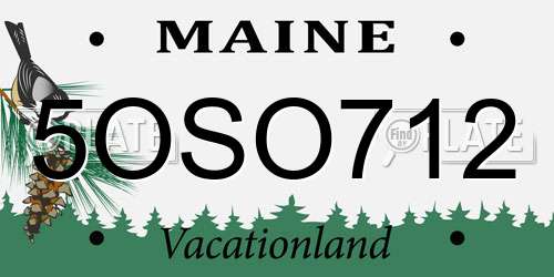 5OSO712 Maine License Plate