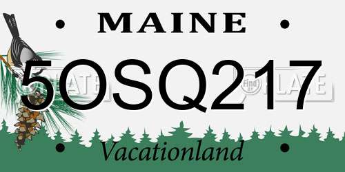 5OSQ217 Maine License Plate