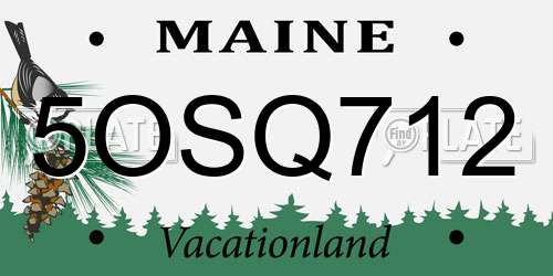 5OSQ712 Maine License Plate