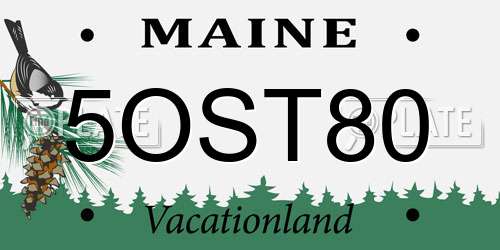 5OST80 Maine License Plate