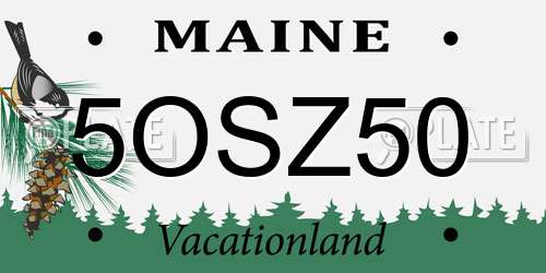 5OSZ50 Maine License Plate