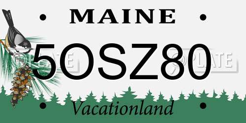 5OSZ80 Maine License Plate
